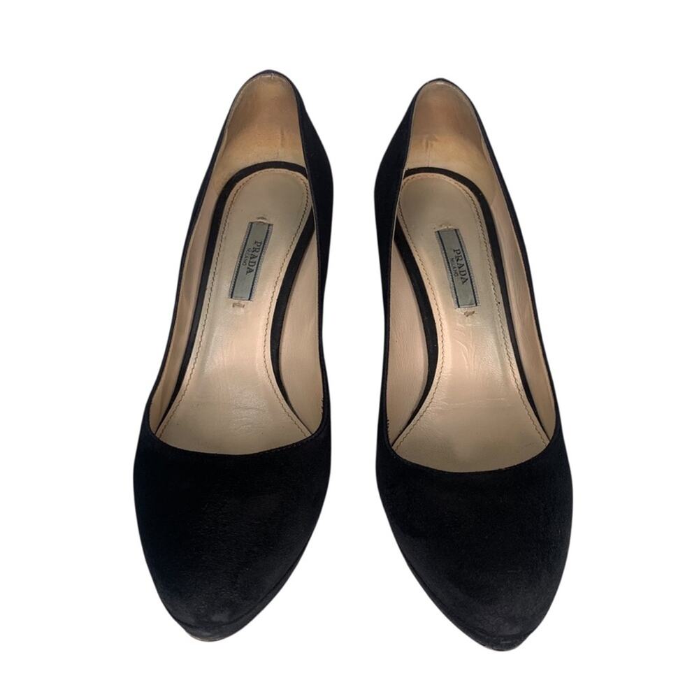 Prada Camoscio Basic Platform Pump Black Size Eu … - image 3